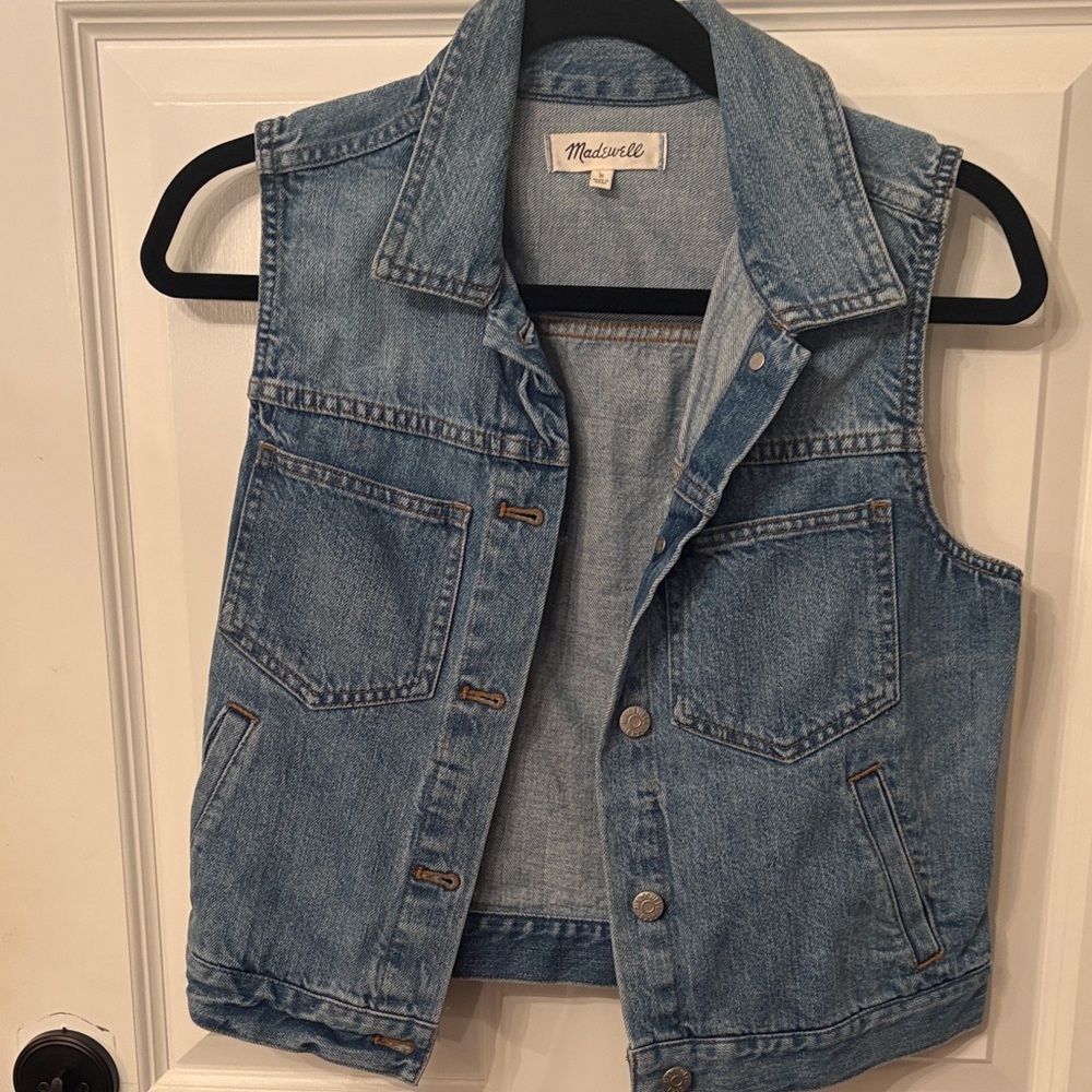 Madewell Light Blue Denim Vest